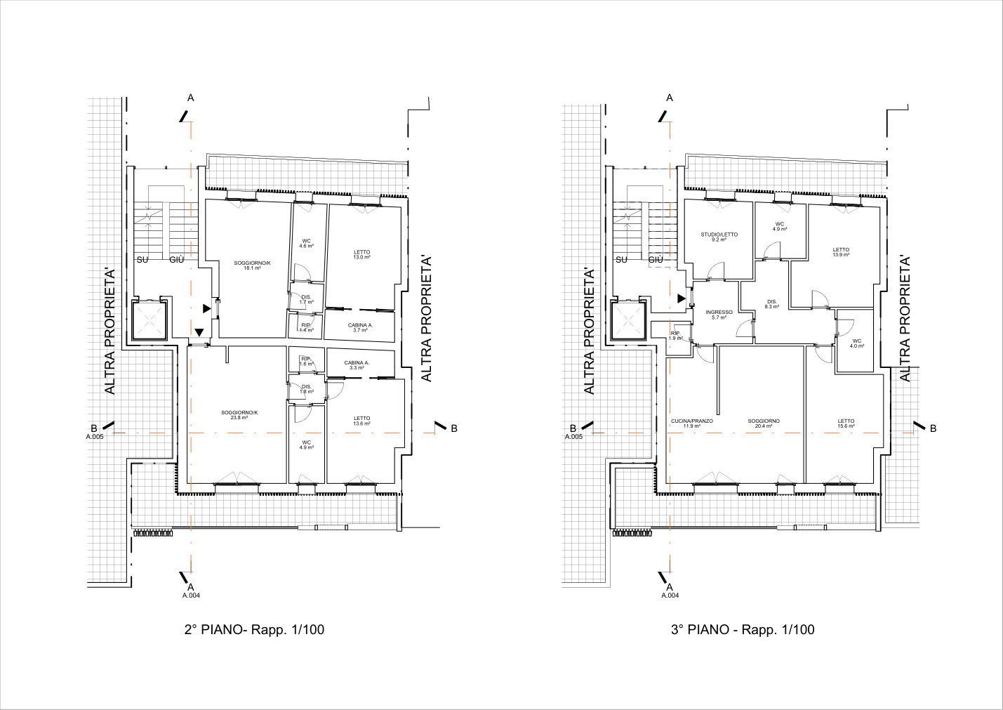 Planimetria Secondo e Terzo Piano